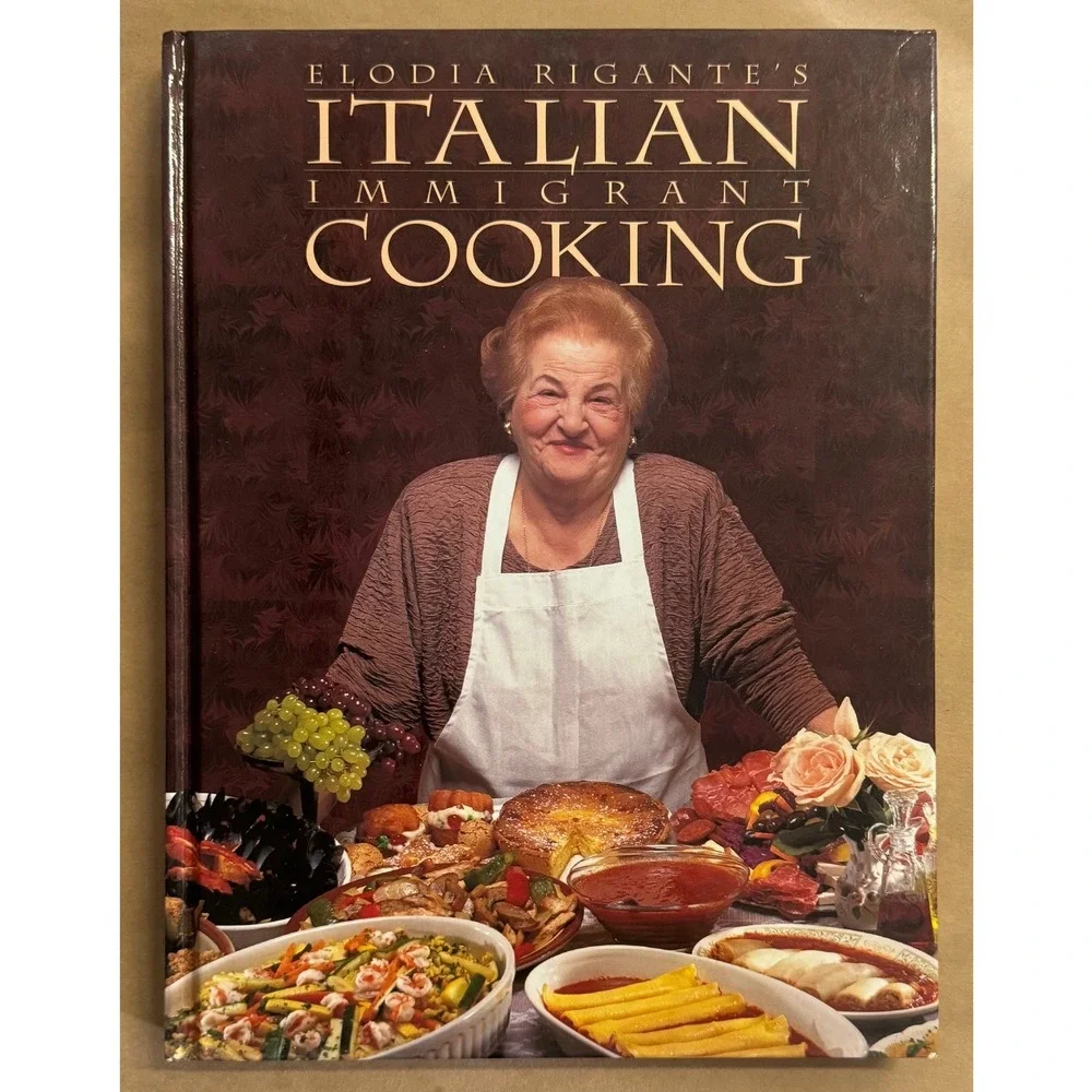 Elodia Rigante Italian Immigrant Cooking Cookbook Hardcover 1995 Maroon